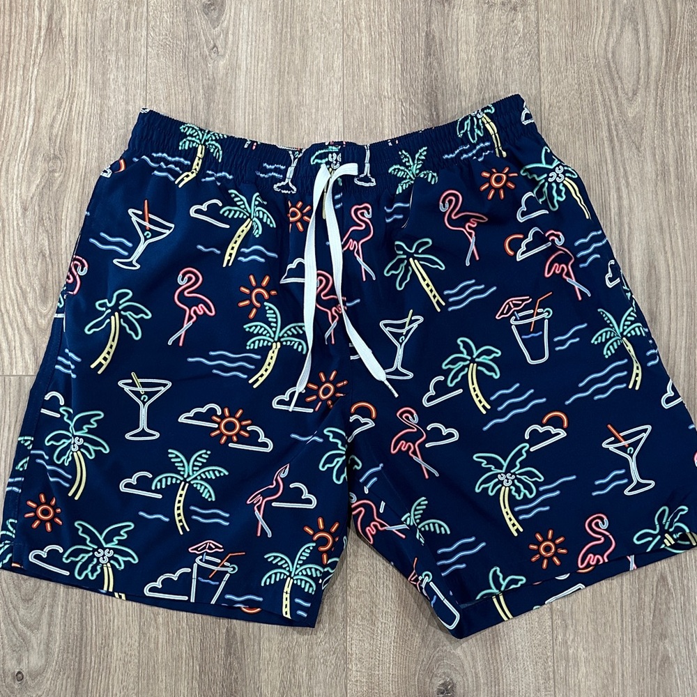 Chubbies Neon Tropical Print Swim Shorts - Navy XL